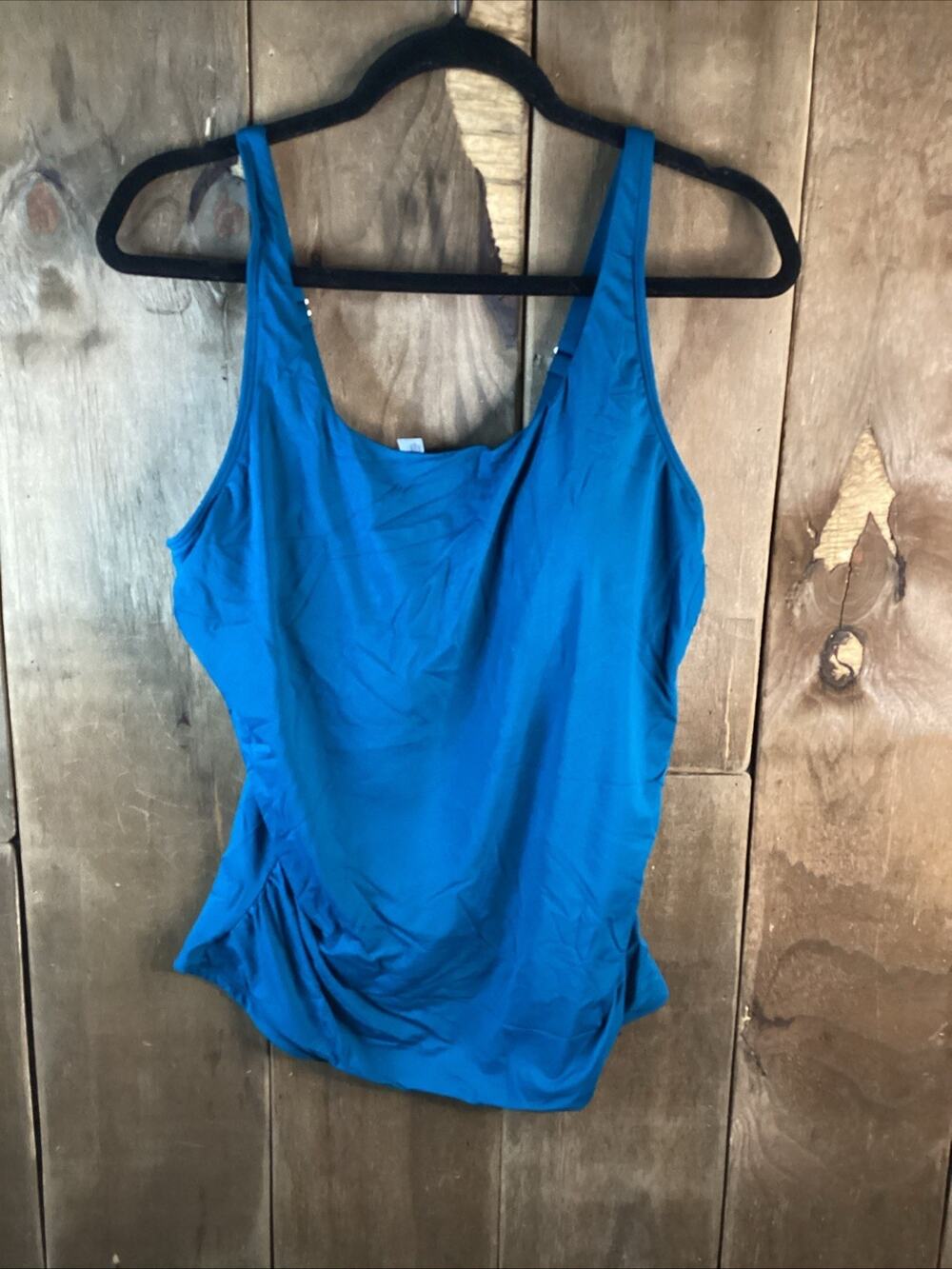 Aqua Eve Bathing Suit Tankini Top, XL, Teal